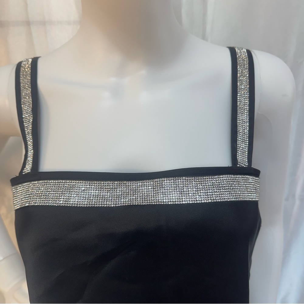 NWT Forever 21 black and rhinestone 2 piece cami and pants size S - Picture 5 of 16